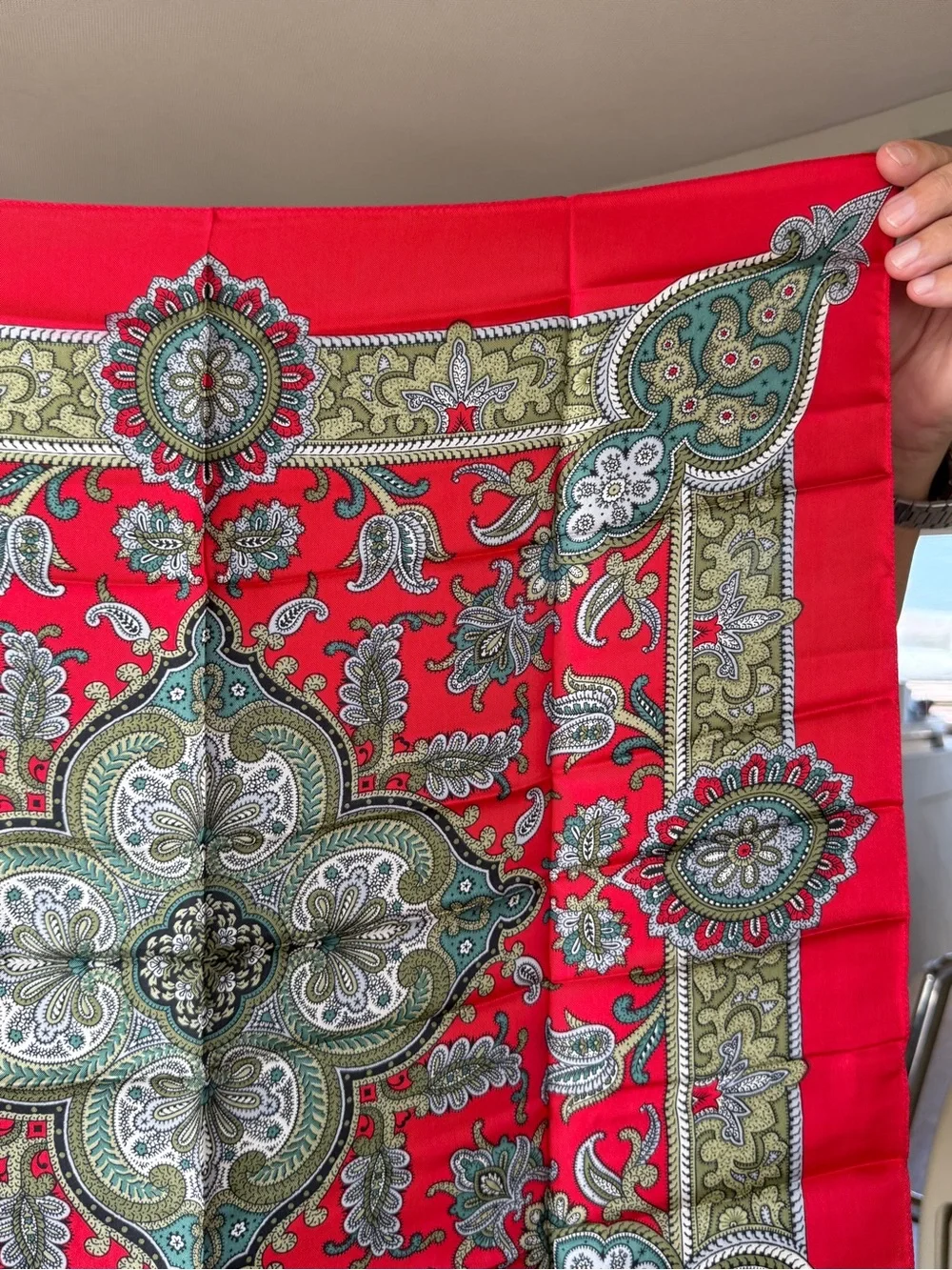 Liberty of London Red Paisley Silk Scarf